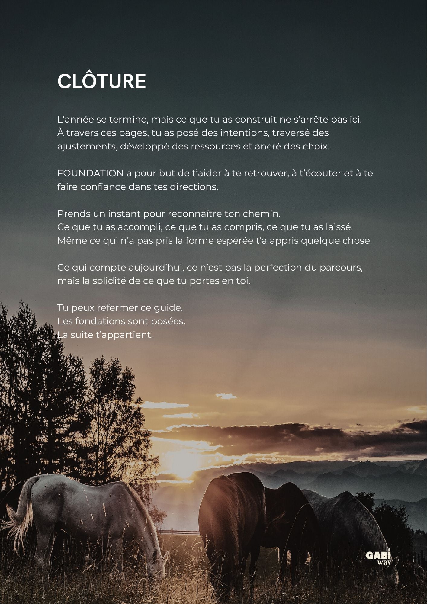 FOUNDATION - Construire son année 2026, mois après mois.