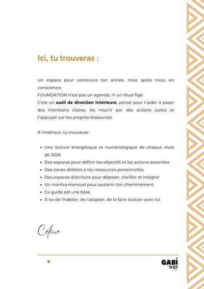 FOUNDATION - Construire son année 2026, mois après mois.